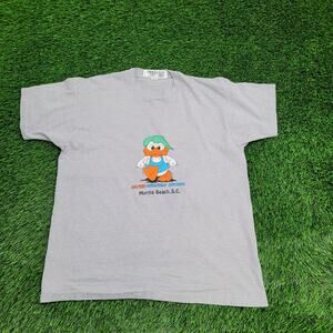 Vintage 90s Funny Attitude Duck Shirt Womens XL 21x25 Brown